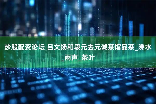 炒股配资论坛 吕文扬和段元去元诚茶馆品茶_沸水_雨声_茶叶
